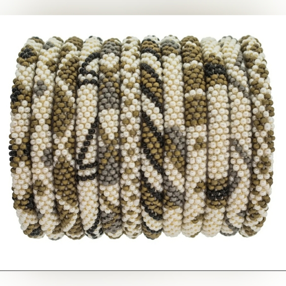 KHAKI-Original Roll-On® Bracelets, 7" round, made in Nepal #3 (3 pieces) - Picture 2 of 7